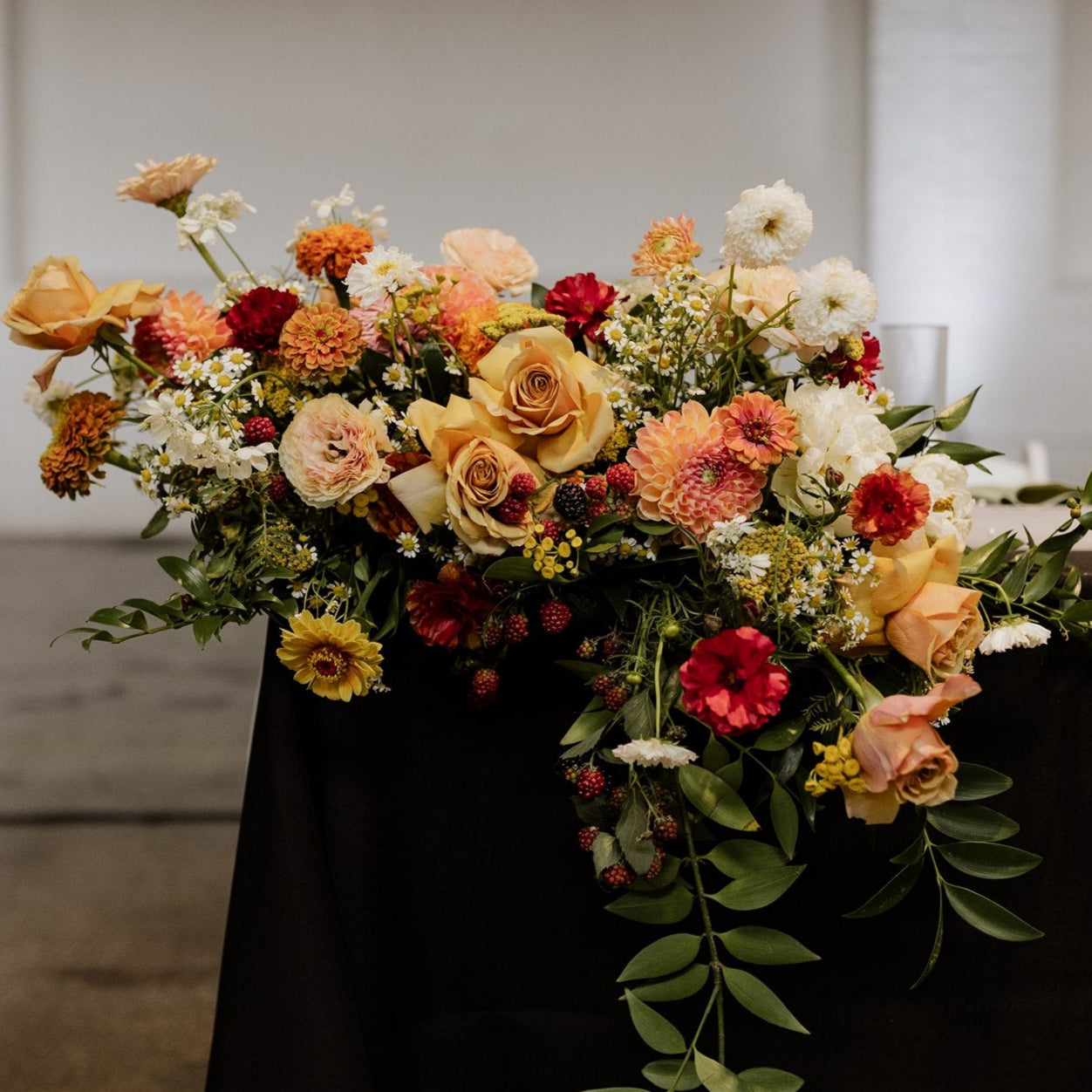 Sweetheart Table / Long Low Arrangement